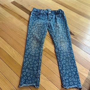 Cat and Jack Leopard Print Jeans with Frayed Edges